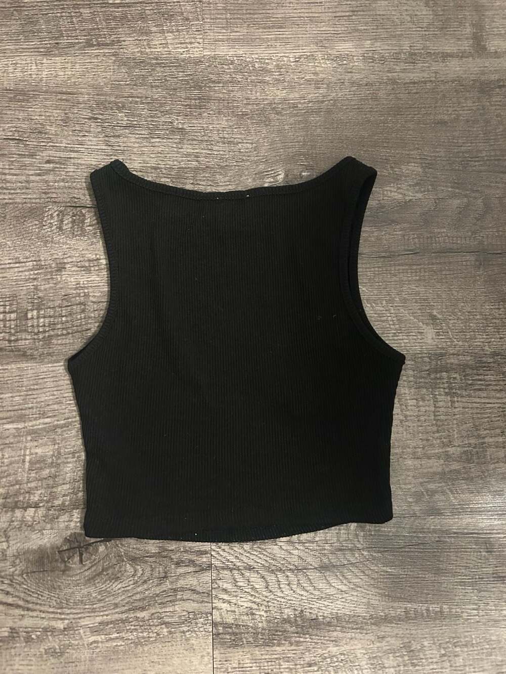 Princess Polly Black Ribbed Sleeveless Crop Top Size US 0 - Picture 3 of 3